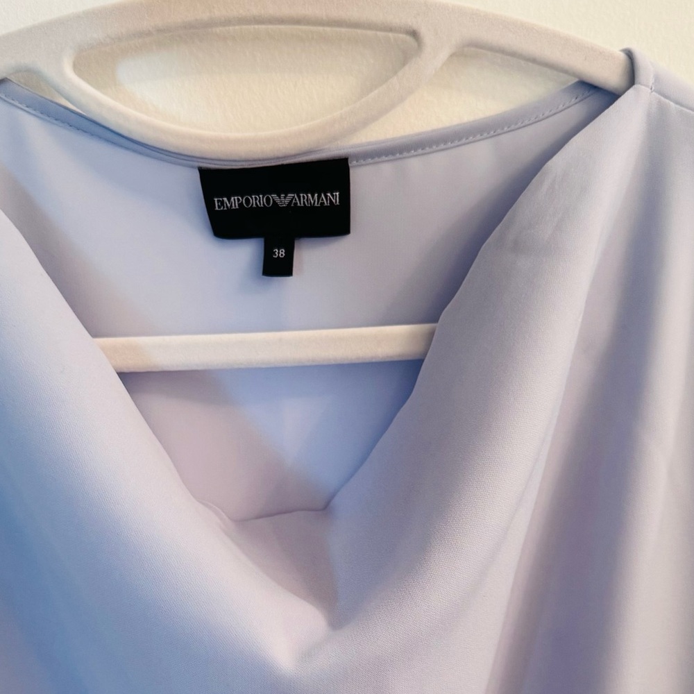 Emporio Armani Soft Blue Cowl Neck Blouse - Picture 4 of 14